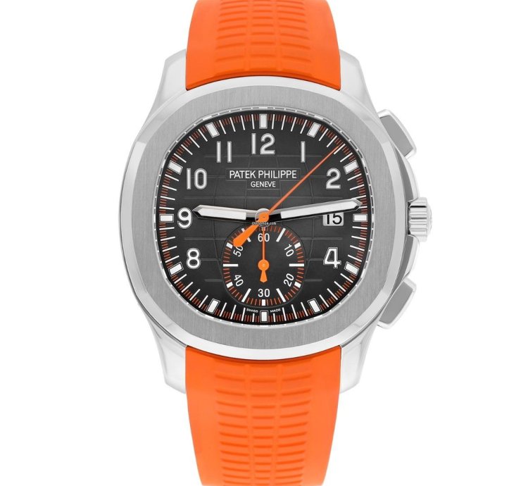 Patek Philippe Aquanaut 5968a Aquanaut Chronograph Orange Band Mens Watch Box Papers