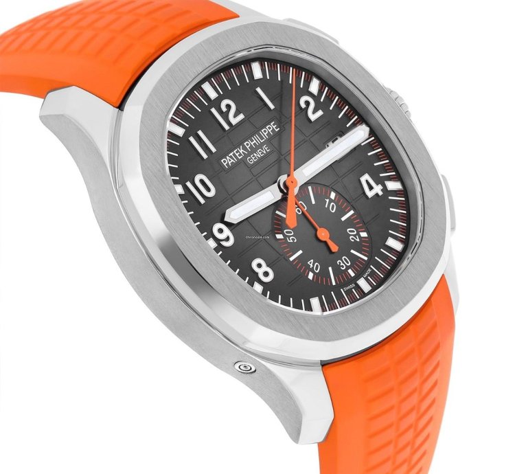 Patek Philippe Aquanaut 5968a Aquanaut Chronograph Orange Band Mens Watch Box Papers
