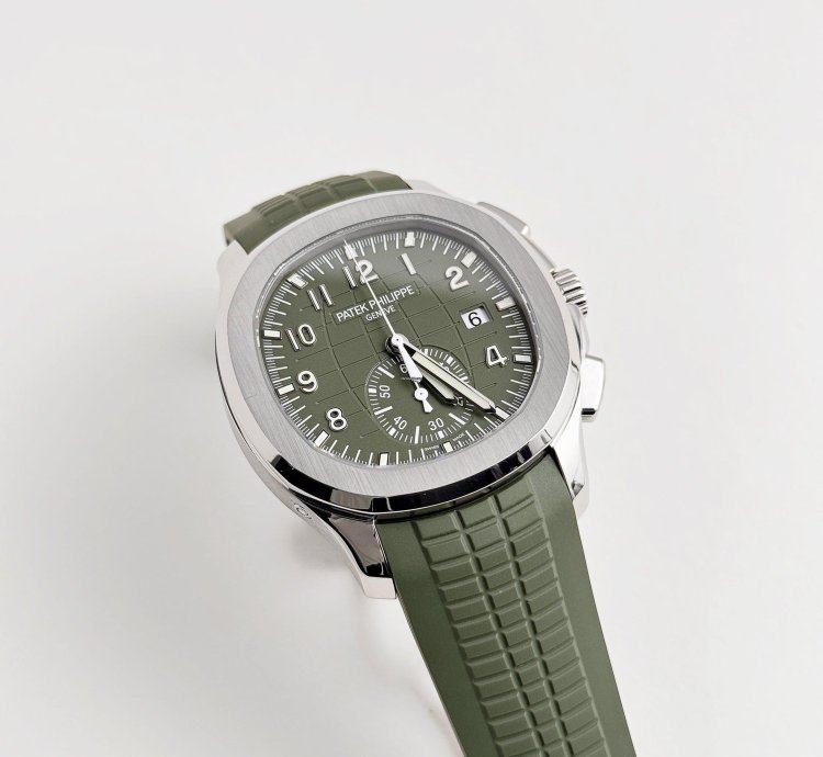 Patek Philippe Aquanaut 5968g-010 Chronograph White Gold Khaki Green 2022