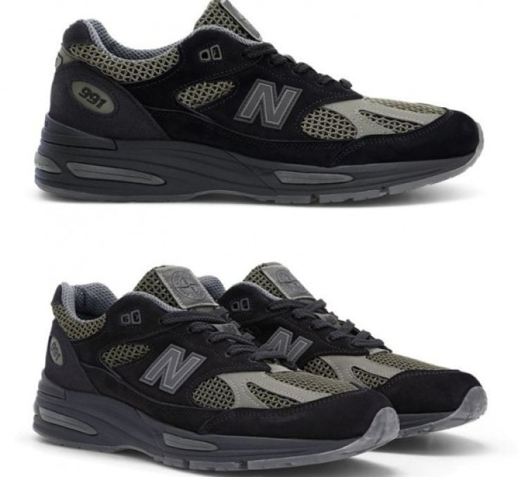 Newbalance X Stone Island 991v2 Black Grey Sneakers