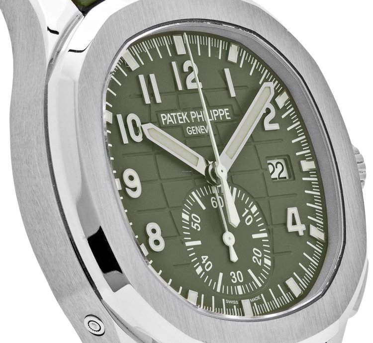 Patek Philippe Aquanaut 5968g-010 Chronograph White Gold Khaki Green Dial 2021