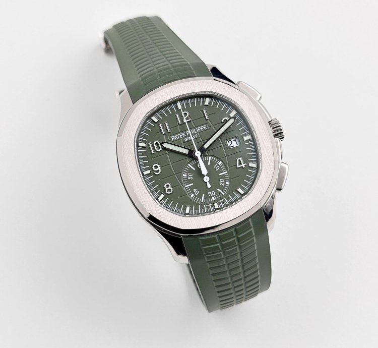 Patek Philippe Aquanaut 5968g-010 Chronograph White Gold Khaki Green Dial 2024
