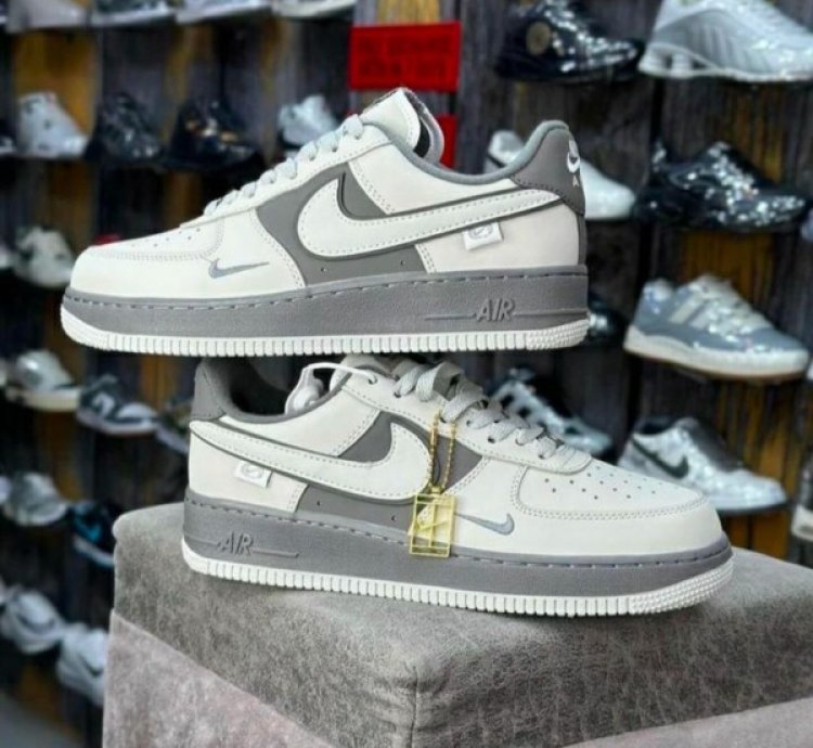 Nik E Air Force 1 Epic Grey Sneakers