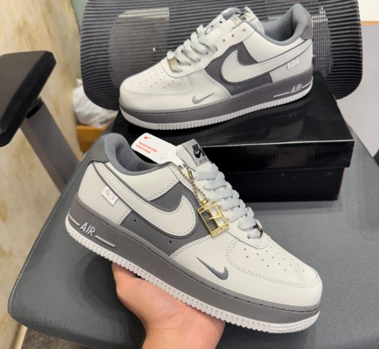 Nik E Air Force 1 Epic Grey Sneakers