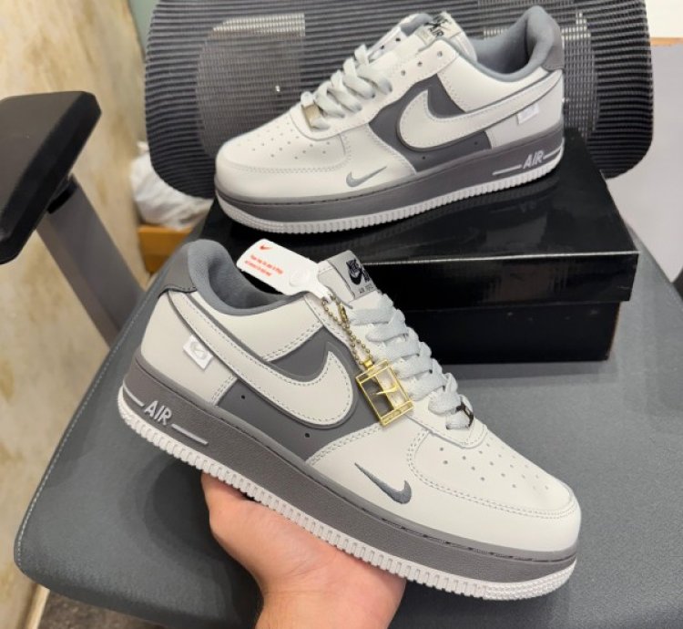 Nik E Air Force 1 Epic Grey Sneakers