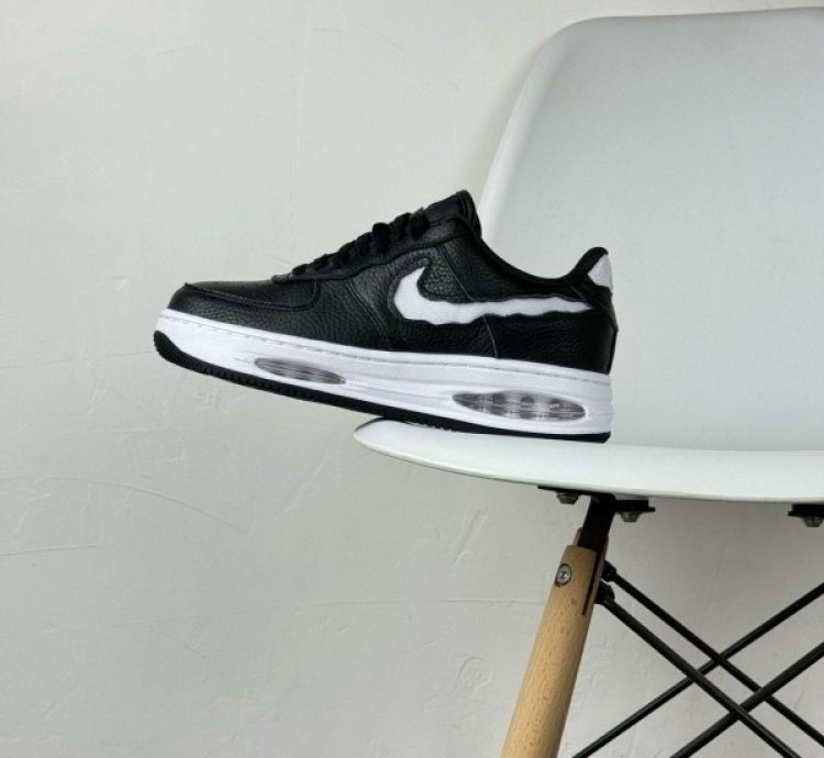 Nik E Air Force 1 Low Evo Black White Sneakers
