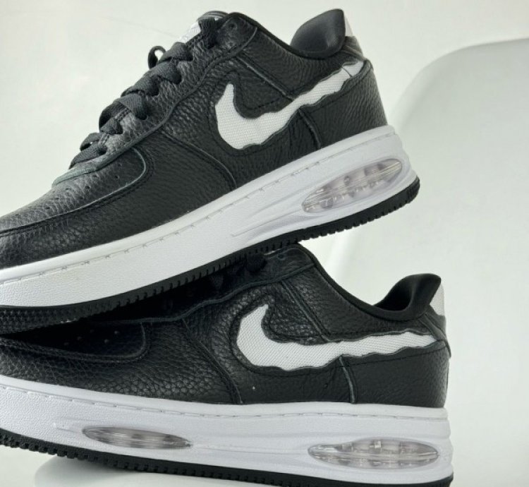 Nik E Air Force 1 Low Evo Black White Sneakers