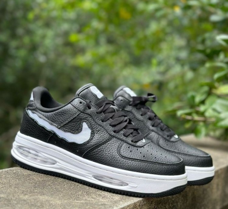 Nik E Air Force 1 Low Evo Black White Sneakers