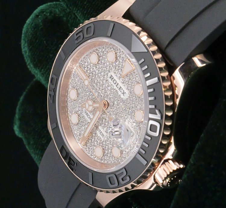 Rolex Yacht-master 40 2025 New Unworn Yacht Master Diamond Pave Dial Rose Gold Ceramic 126655-0005