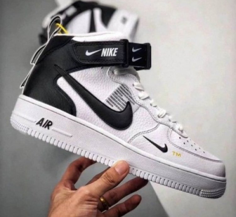 Nik E Air Force 1 Mid Utility White Basketball Sneakers
