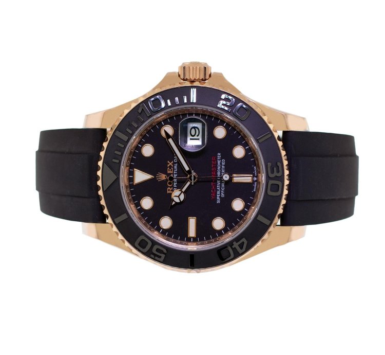 Rolex Yacht-master 40 40mm Rose Gold Black Dial Black Bezel 126655