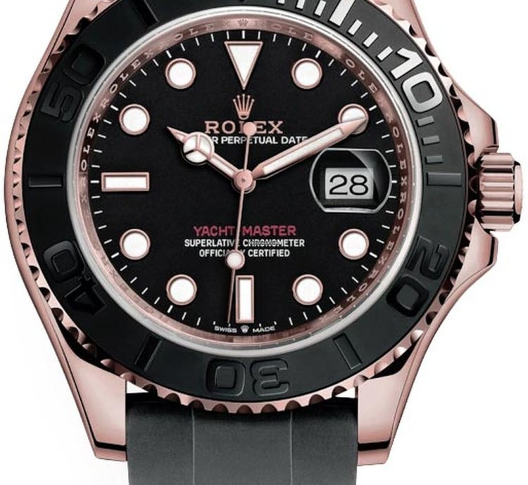 Rolex Yacht-master 40 40mm Rose Gold Oysterflex 126655 New 2023