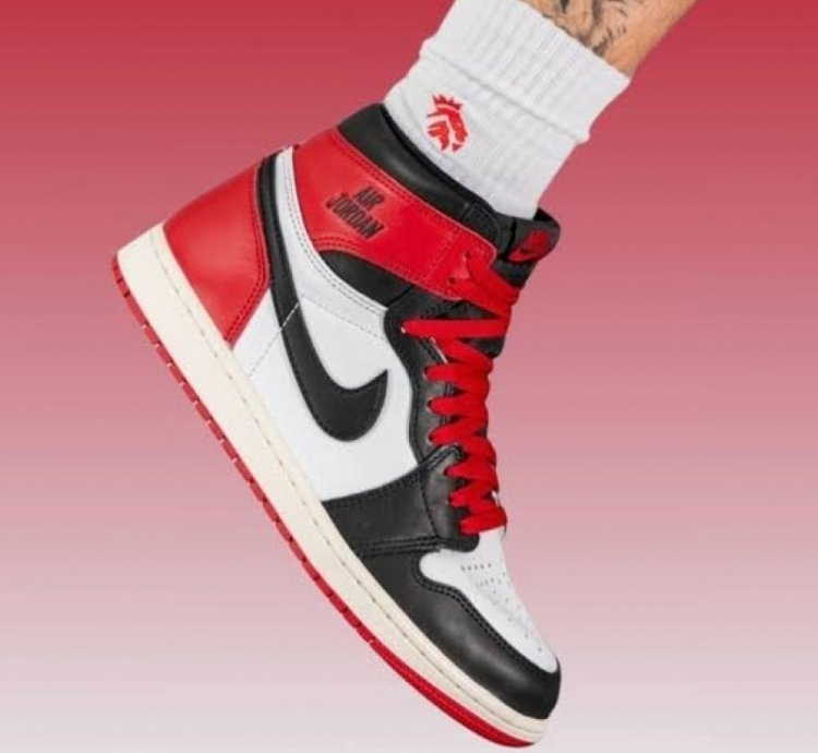 Nik E Air Jordan 1 High Black Toe Reimagined Basketball Sneakers