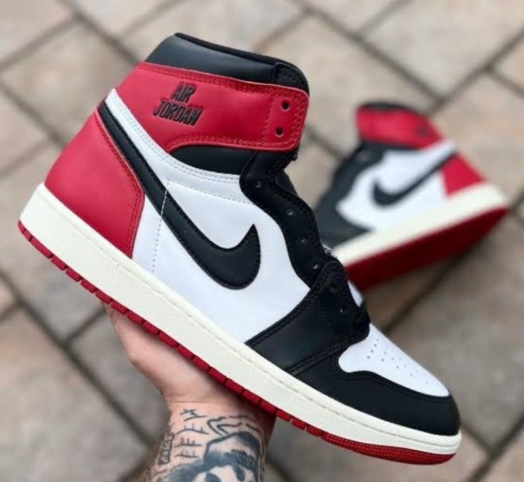 Nik E Air Jordan 1 High Black Toe Reimagined Basketball Sneakers