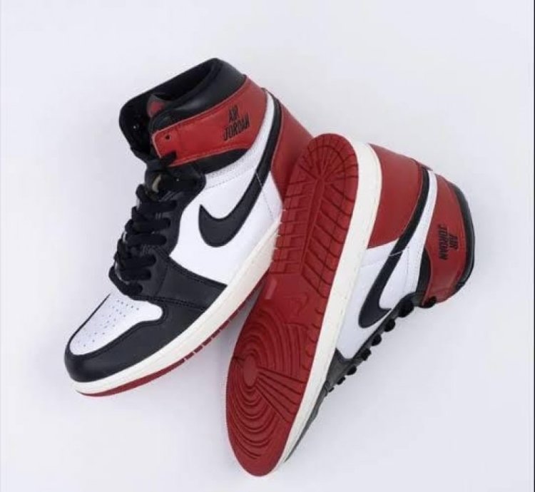 Nik E Air Jordan 1 High Black Toe Reimagined Basketball Sneakers