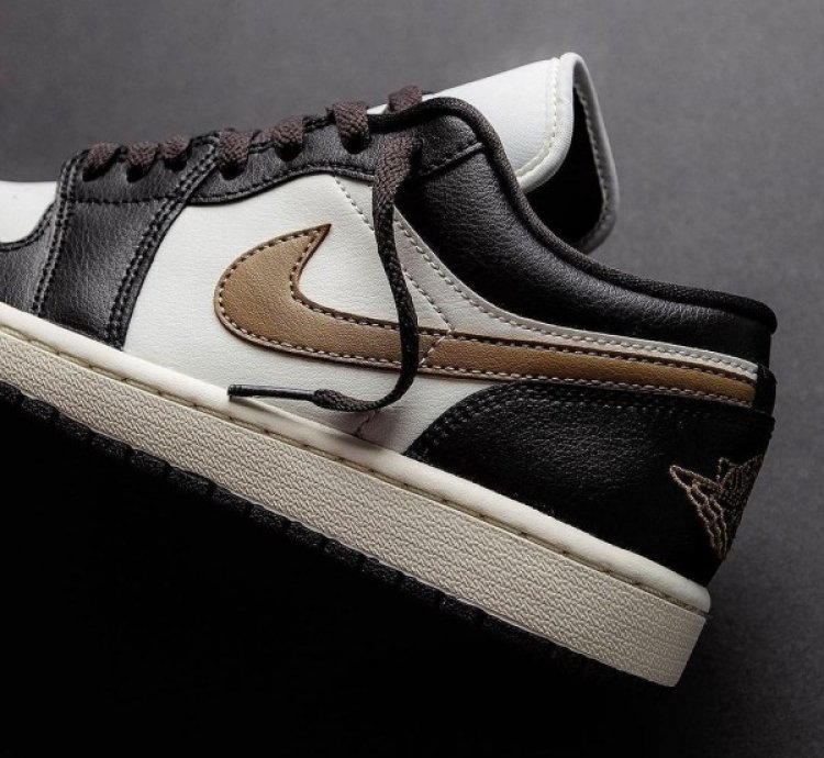Nik E Air Jordan 1 Low Shadow Brown Basketball Sneakers