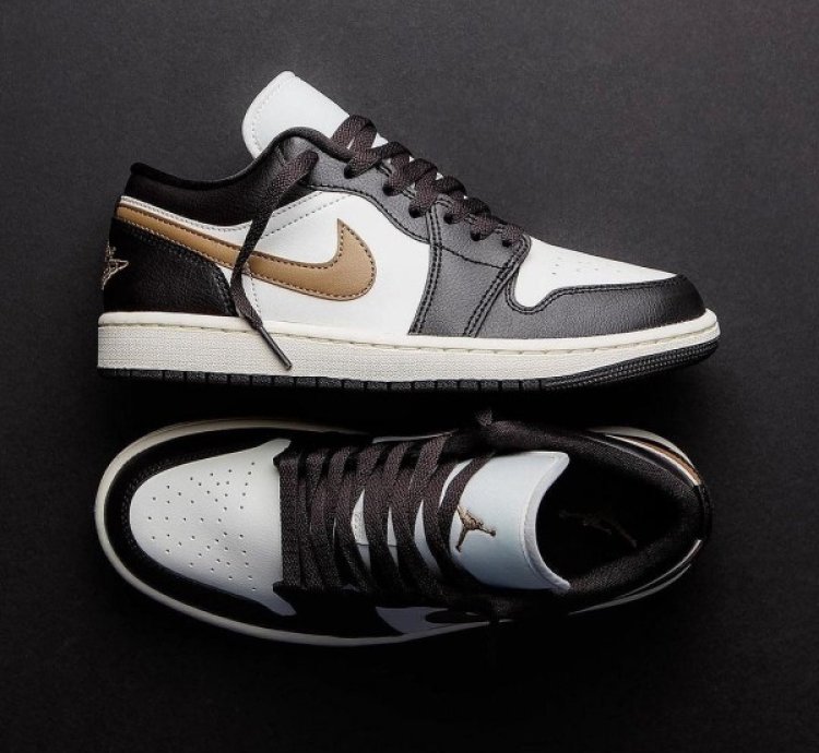 Nik E Air Jordan 1 Low Shadow Brown Basketball Sneakers