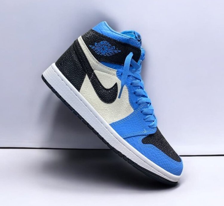 Nik E Air Jordan 1 Spider Verse Unc Blue Basketball Sneakers Semi Ua