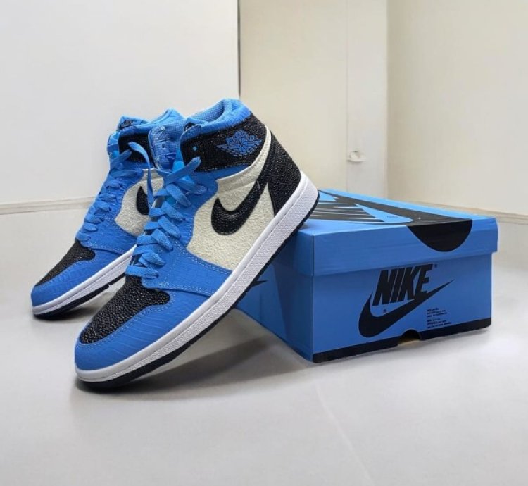 Nik E Air Jordan 1 Spider Verse Unc Blue Basketball Sneakers Semi Ua