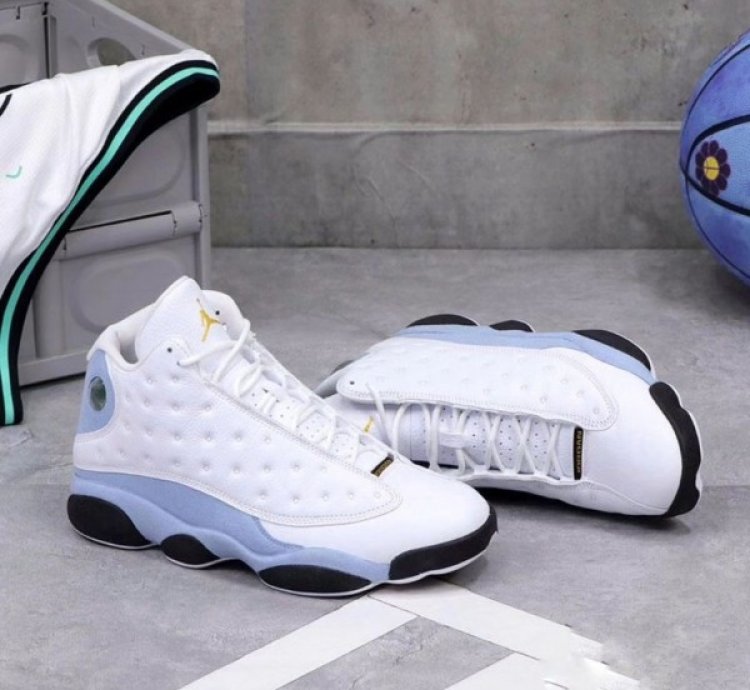 Nik E Air Jordan 13 Blue Grey Basketball Sneakers