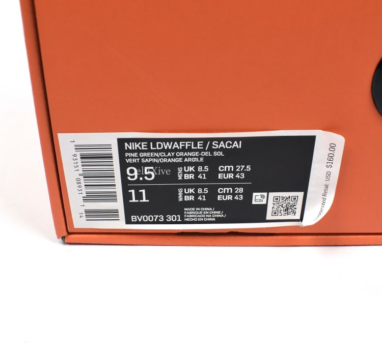 Nike Sacai Ld Waffle Sneakers Pine Green Clay Orange Ds19