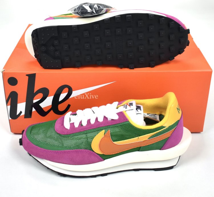 Nike Sacai Ld Waffle Sneakers Pine Green Clay Orange Ds19