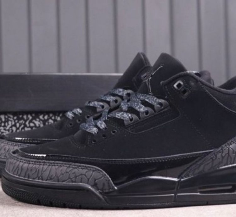 Nik E Air Jordan 3 Black Cat Basketball Sneakers