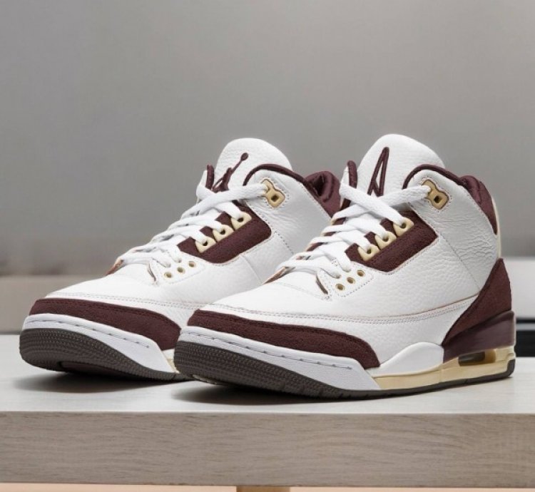 Nik E Air Jordan 3 X A Ma Maniere Burgundy Crush Sneakers