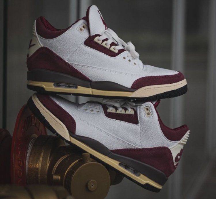 Nik E Air Jordan 3 X A Ma Maniere Burgundy Crush Sneakers