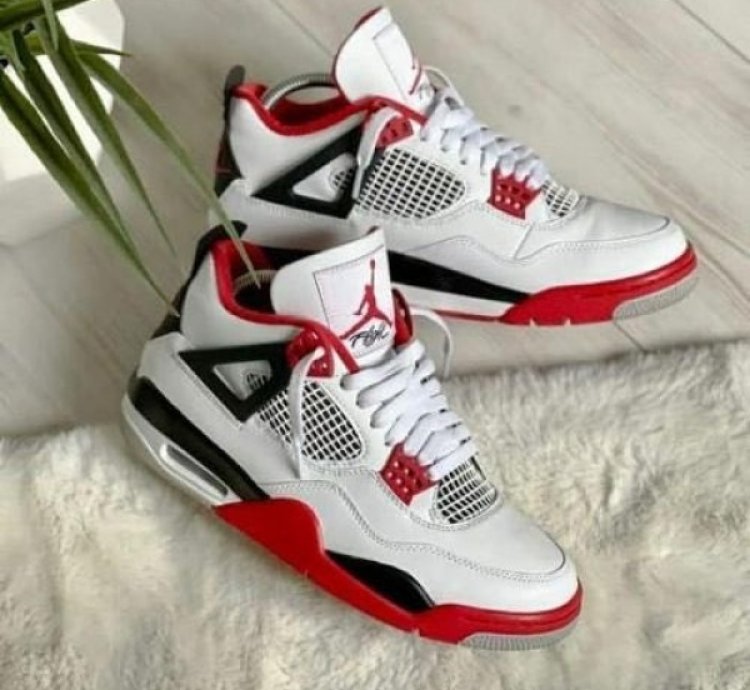 Nik E Air Jordan 4 Fire Red Basketball Sneakers Semi Ua