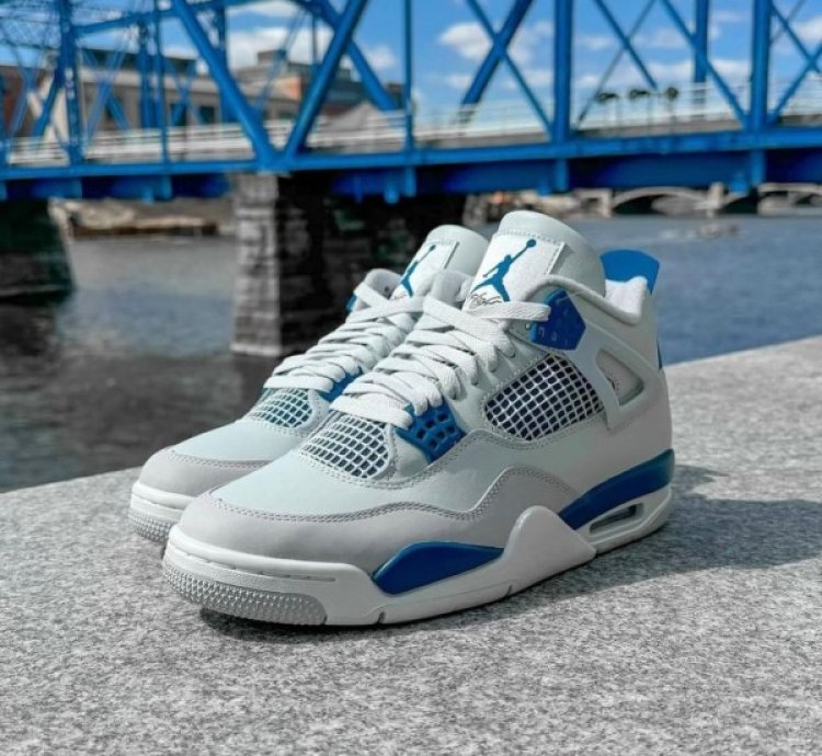 Nik E Air Jordan 4 Industrial Blue Baskeball Sneakers Semi Ua