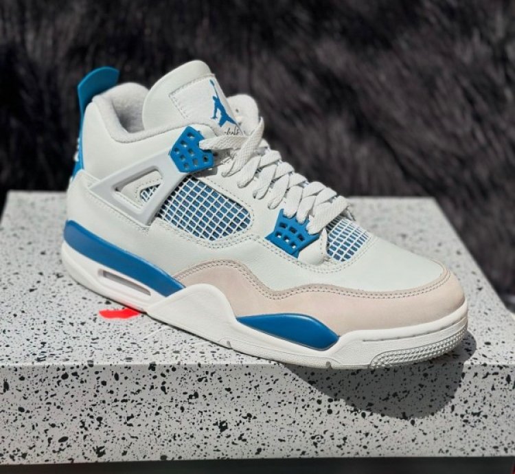 Nik E Air Jordan 4 Industrial Blue Baskeball Sneakers Semi Ua