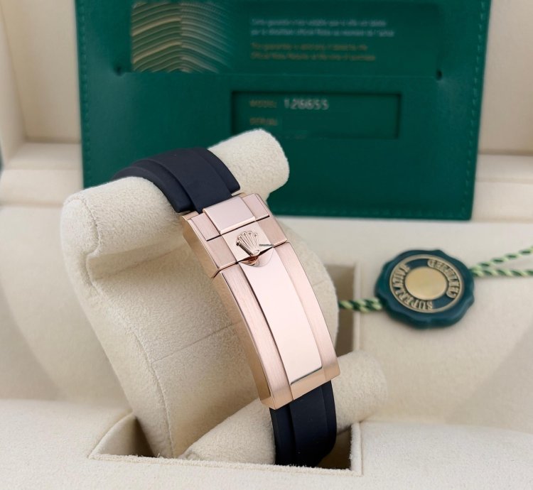 Rolex Yacht-master 40 In Stock 2024 Yacht-master 40 Black Dial 126655 18k Everose Gold Oysterflex Bracelet
