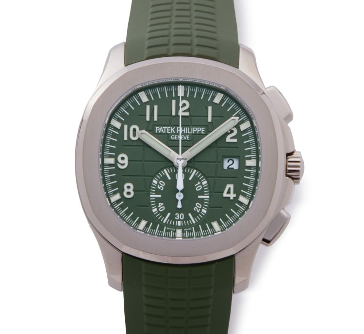 Patek Philippe Aquanaut Chronograph Khaki 18k White Gold 5968g-010 - Ats-w007769