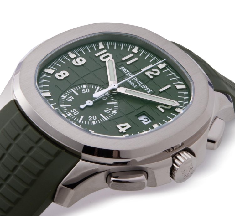 Patek Philippe Aquanaut Chronograph Khaki 18k White Gold 5968g-010 - Ats-w007769