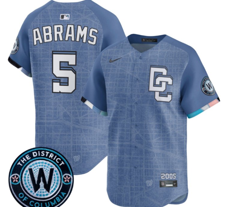 Cj Abrams Jersey 5 Washington Nationals 2025 City Connect Vapor Premier Limited Stitched Blue