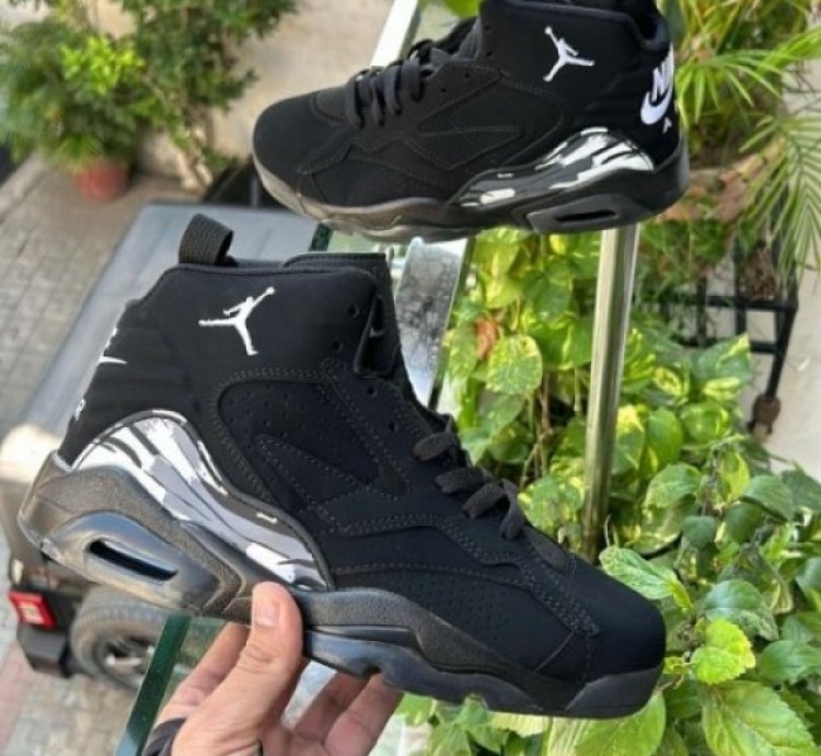 Nik E Air Jordan 6 Black Basketball Sneakers