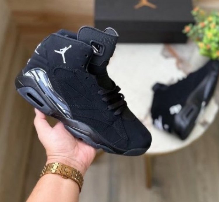 Nik E Air Jordan 6 Black Basketball Sneakers