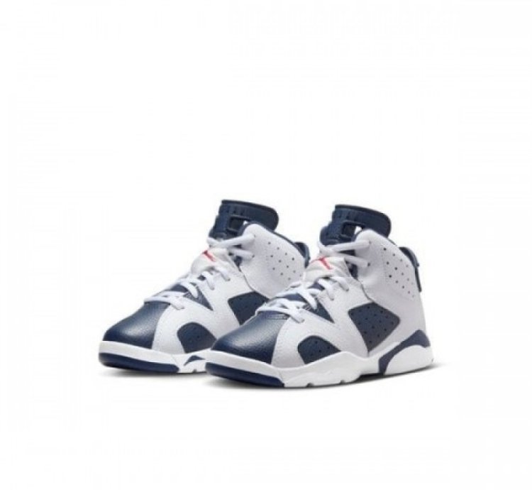 Nik E Air Jordan 6 Olymic White Navy 2024 Basketball Sneakers