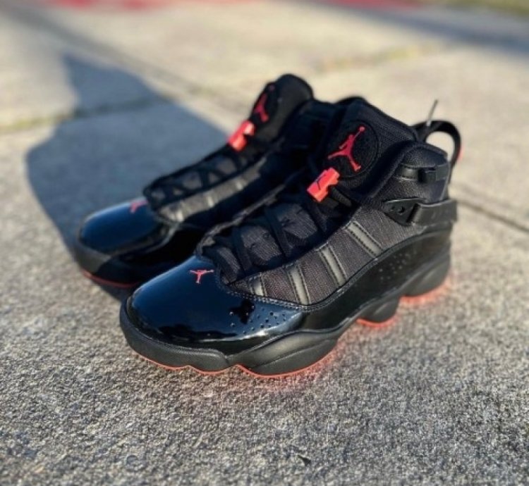 Nik E Air Jordan 6 Rings Black Infrared Bred Basketball Sneakers