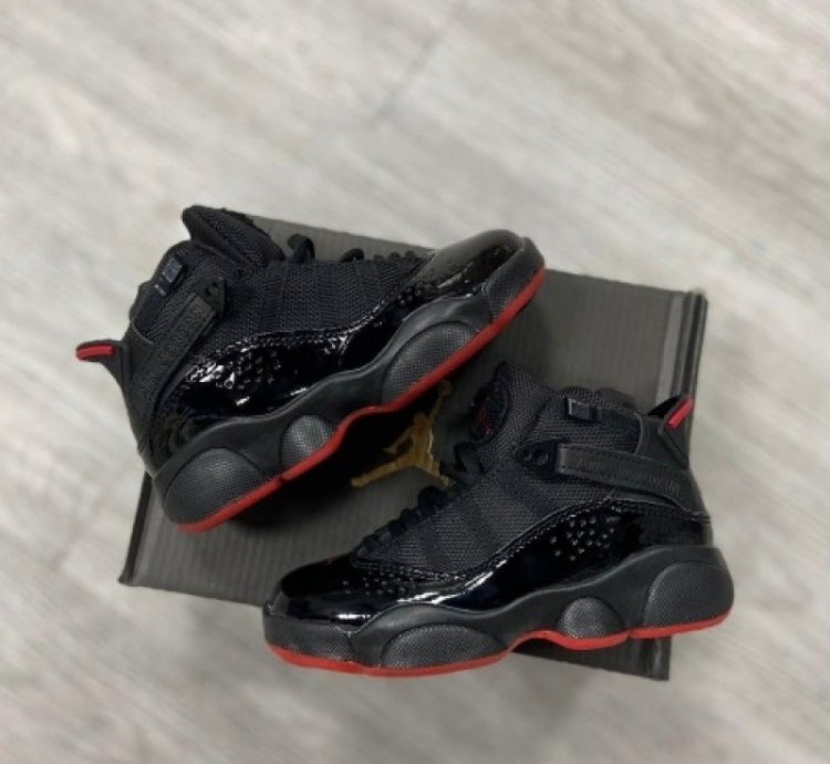 Nik E Air Jordan 6 Rings Black Infrared Bred Basketball Sneakers