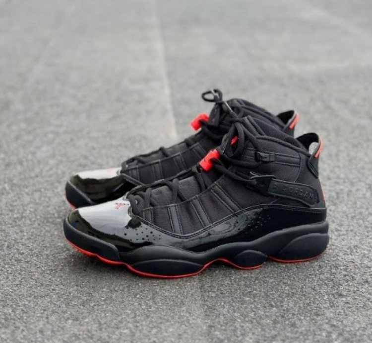 Nik E Air Jordan 6 Rings Black Infrared Bred Basketball Sneakers