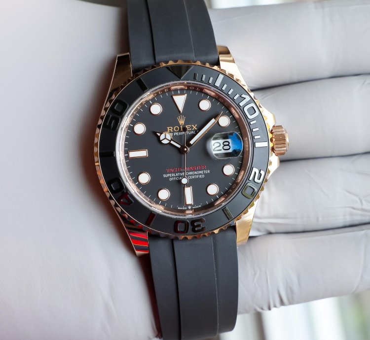 Rolex Yacht-master 40 New 2025 126655 Rose Gold Black Oysterflex