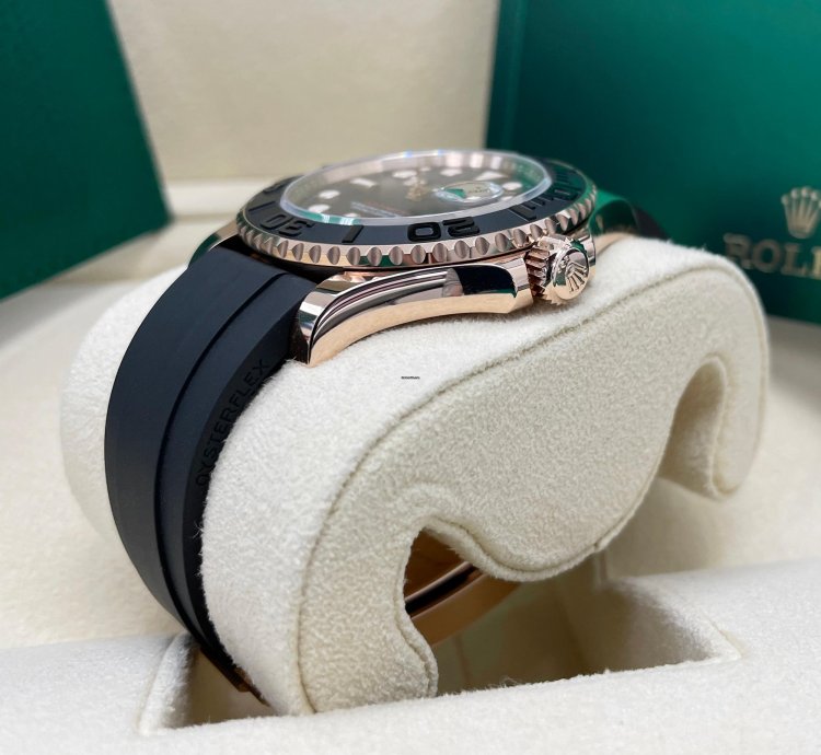 Rolex Yacht-master 40 New Yacht-master 126655 40mm Rose Gold Black Rubber Oysterflex Strap