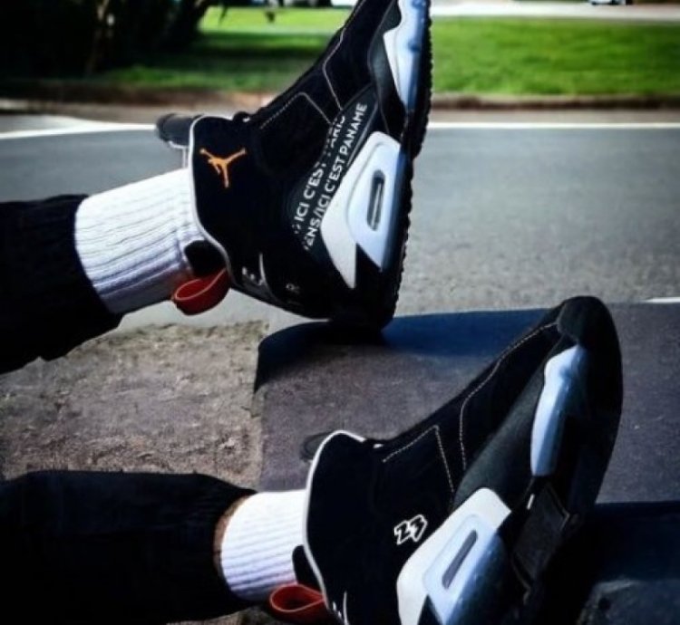 Nik E Air Jordan Mvp Black Magma X Paris Saint Germain Basketball Sneakers