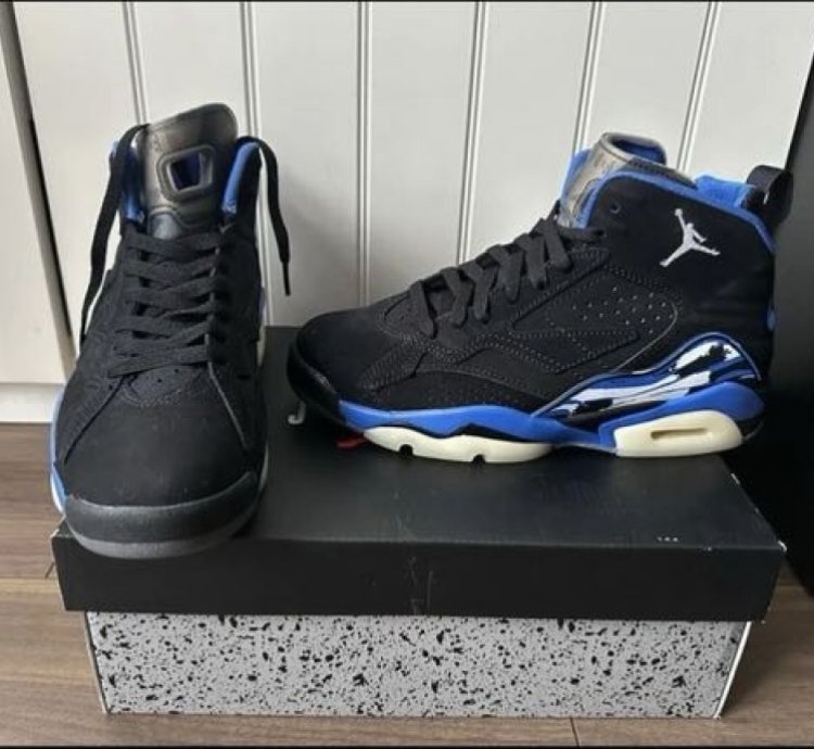 Nik E Air Jordan Mvp Black Royal Basketball Sneakers