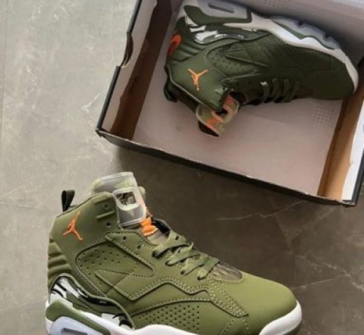 Nik E Air Jordan Mvp Gs Sky J Light Olive Basketball Sneakers