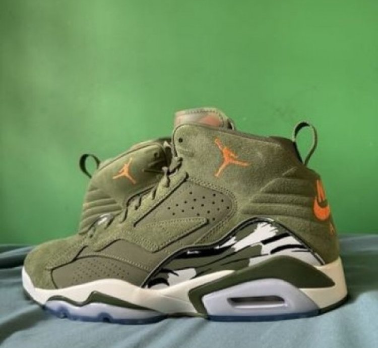 Nik E Air Jordan Mvp Gs Sky J Light Olive Basketball Sneakers