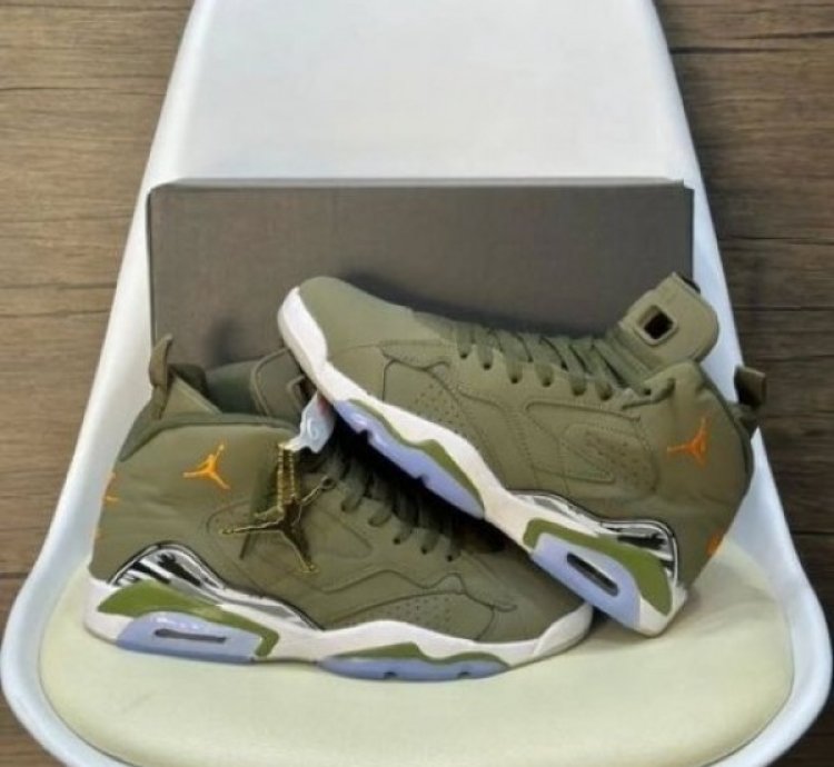 Nik E Air Jordan Mvp Gs Sky J Light Olive Basketball Sneakers