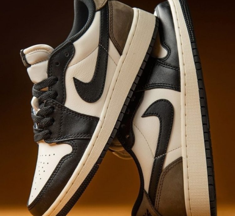 Nik E Air Jordan Retro 1 Low Brown Mocha Basketball Sneakers